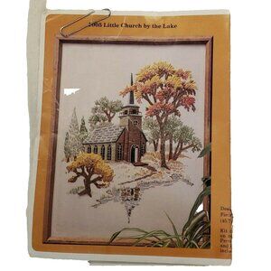 Crewel Kit Church By The Lake Needlework Persian Yarn Kaddy 80s Creative Circle